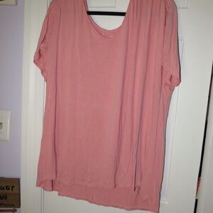 Lane Bryant Soft Pink Short Sleeve Top